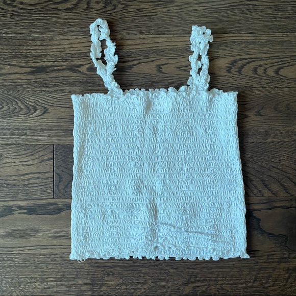 Simons smocked white crop top, size S - Picture 3 of 5